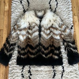 Theory striped fur coat - new w/tags